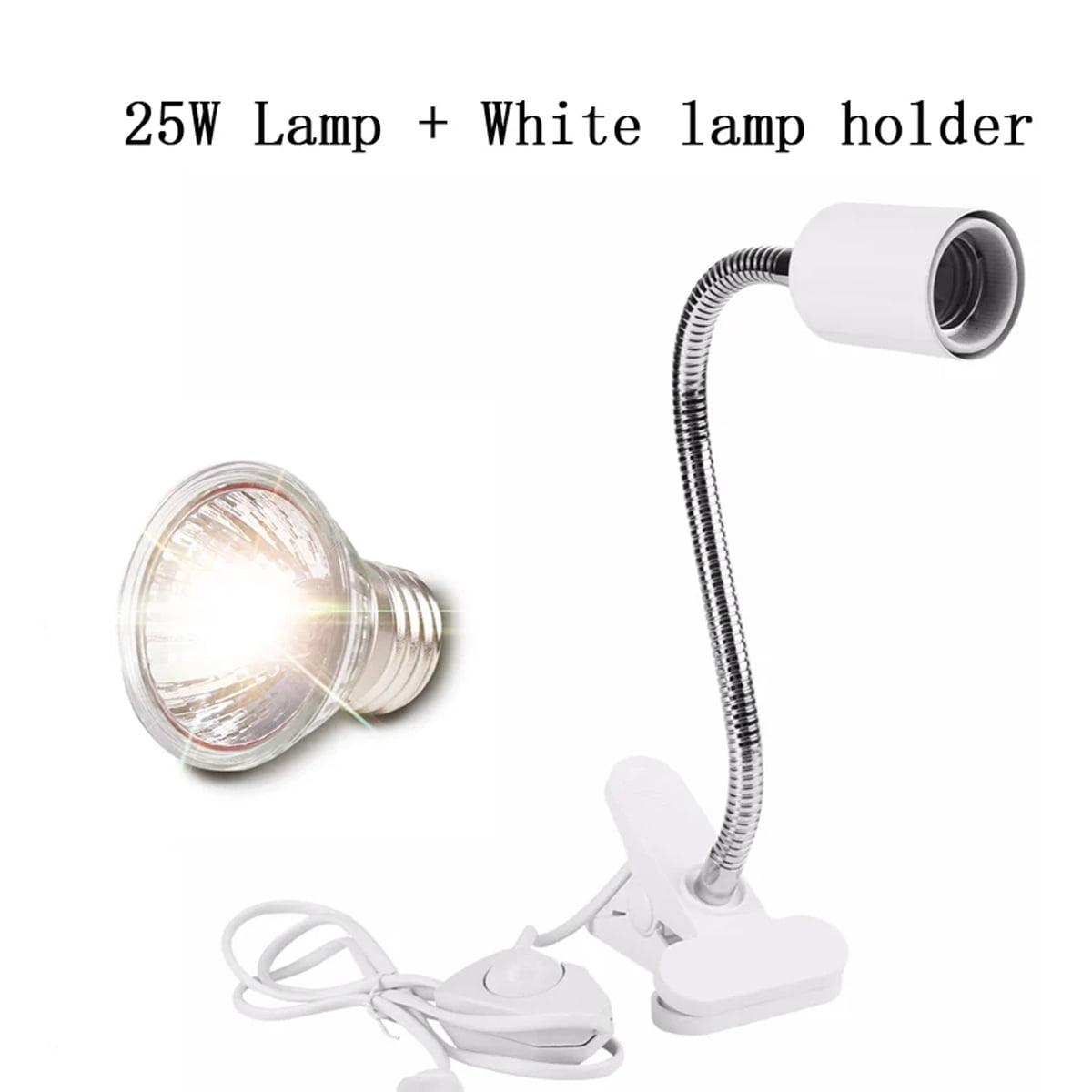 Reptile UVA UVB lamp with Clip-on Bulb Lamp Holder Kit Turtle Basking UV Heating Lamp Bulb Set Tortoises Lizards Light Lighting