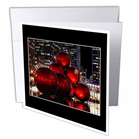 Nlc Christmas Gift 3dRose NYC Christmas featuring red tree ornaments, Greeting Cards, 6 x 6 inches, set of 6 ()