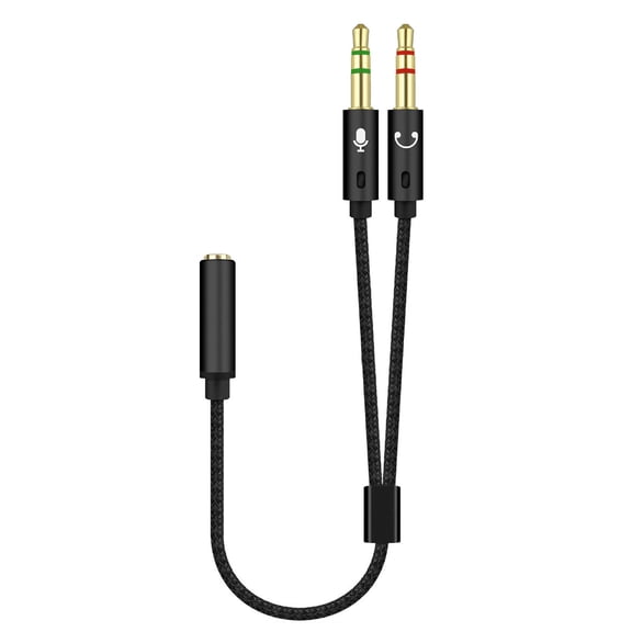 Lomubue Headphone Splitter 2 in 1 High Fidelity Lossless Nylon-Braided Dual 3.5mm Male Microphone Audio to 3.5mm Female Adapter Cable Computer Accessories