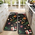 thumbnail image 4 of Kitchen Rugs Sets Of 2,Colorful Mushroom Forest Black Pattern Anti Fatigue Kitchen Mat Rugs Non Slip Washable,Decorative Kitchen Floor Mats for Kitchen,Sink,Laundry,17"x47"+17"x47", 4 of 5