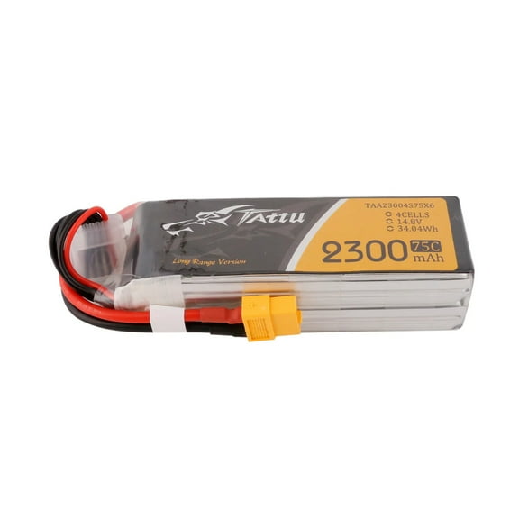 Tattu 2300mAh 4S 14.8V 75C LiPo Battery Pack with XT60 Plug
