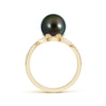 thumbnail image 2 of ANGARA Tahitian Cultured Pearl Bypass Ring with Diamond Halo in 14K Yellow Gold for Women | June Birthstone, Birthday, Anniversary, Jewelry Gift for Women | Pearl Ring, 2 of 8