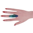 thumbnail image 4 of Women Fashion Jewelry Ring Long Gold Metal Oval Shape Blue Size 8, 4 of 7
