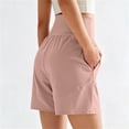 thumbnail image 6 of IUYRTFE Women High Waist Yoga Shorts with Pockets Stretch Elastic Waist Workout Bottoms for Gym Running, 6 of 6