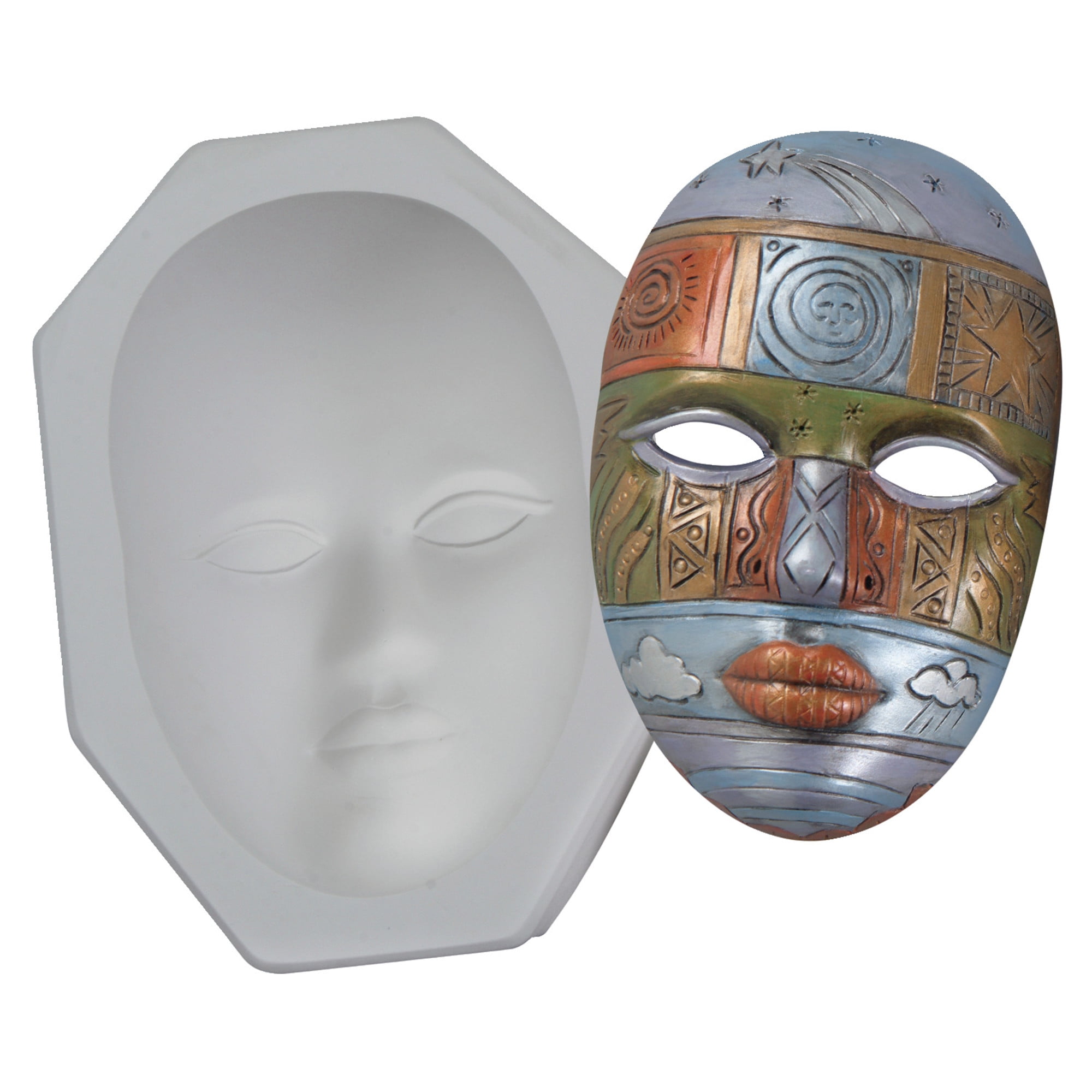 Mayco Plain Plaster Face Mask Mold, 9" -