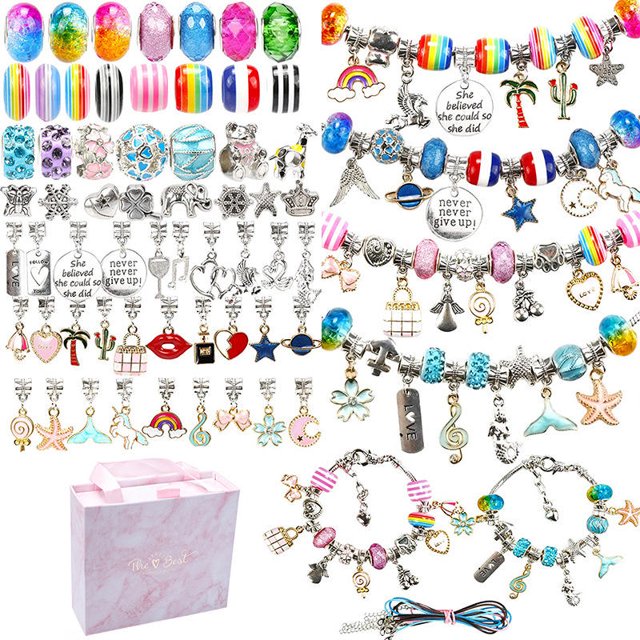 Kit para hacer pulseras con abalorios DIY Sincero Cristal colorido 127 Uds