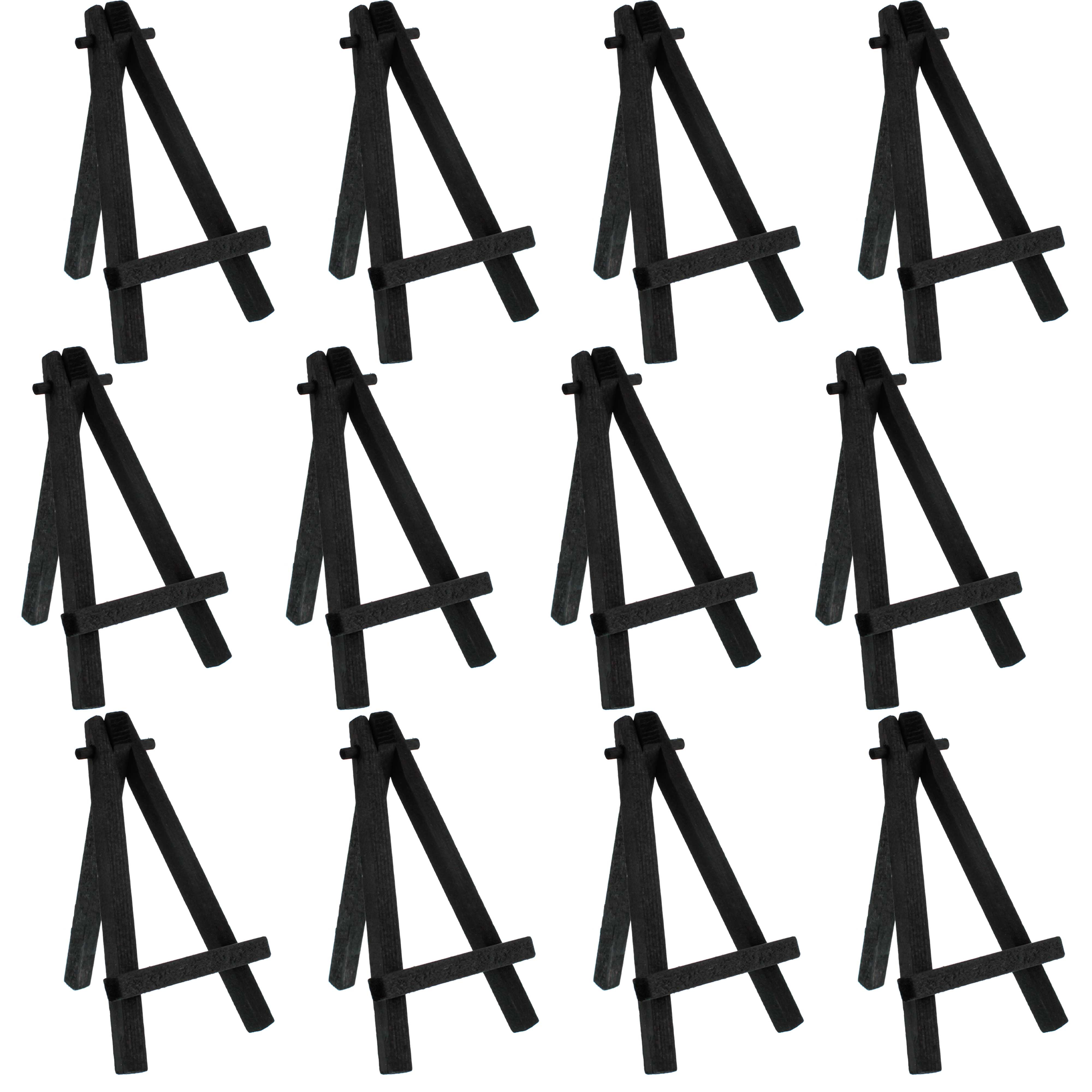 U.S. Art Supply 6" Mini Black Plastic Display Easel (6 Pack), AFrame