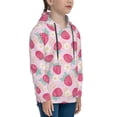 thumbnail image 3 of Uemuo Floral Strawberr Pattern Hooded Sweatshirt for Youth Pullover with Kangaroo Pocket Trendy youth sweatshirt Casual Hoodie for Boys and Girls-Medium, 3 of 6