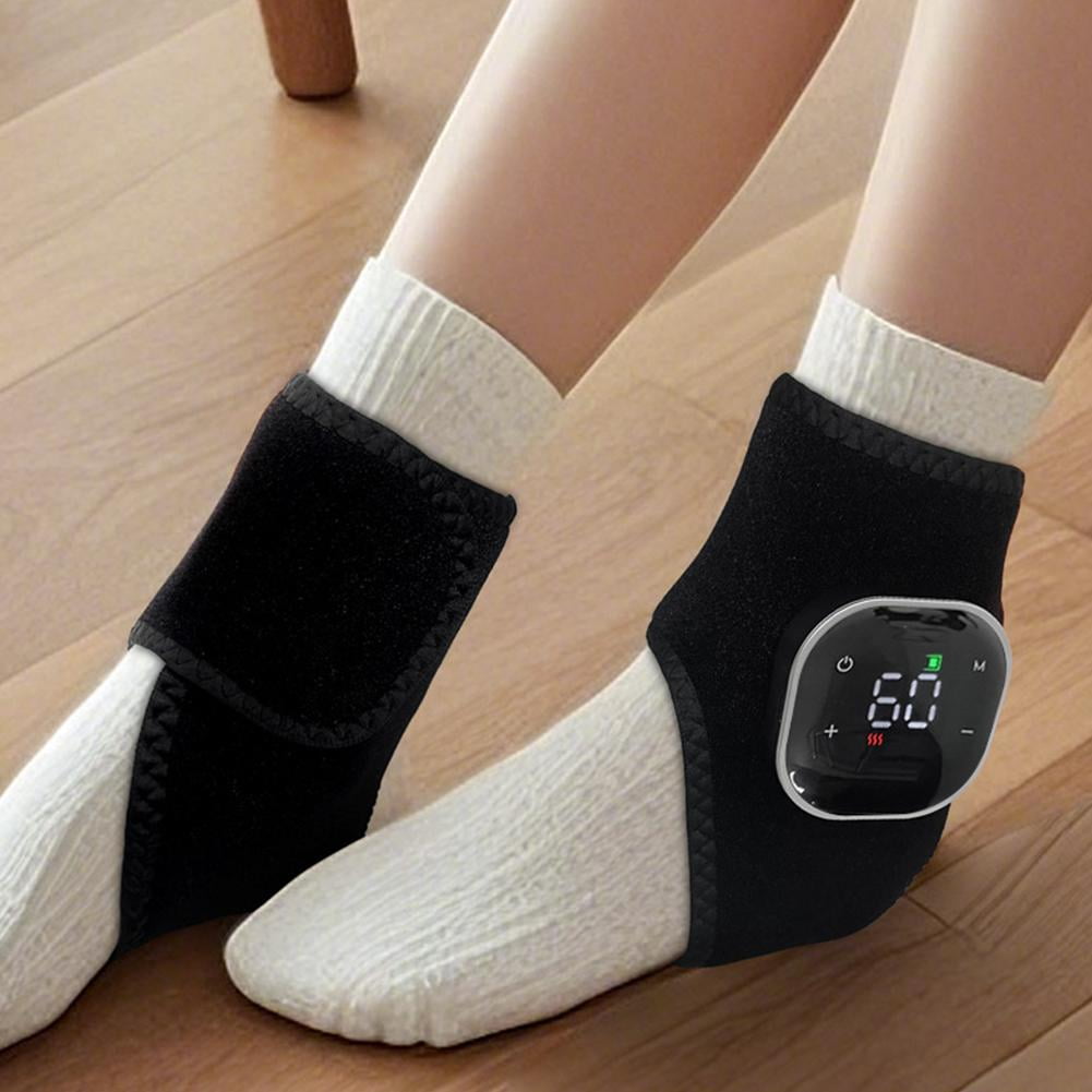 1-Pack Cordless Ankle Massager with Heat, Portable Foot Ankle Heated Wrap with 3 Speeds & 5 Temperatures for Home Travel, Perfect Gift