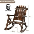 thumbnail image 4 of EPICOZY Rustic Adirondack Wood Indoor/Outdoor High Back Rocking Chair, Carbonized, 4 of 7