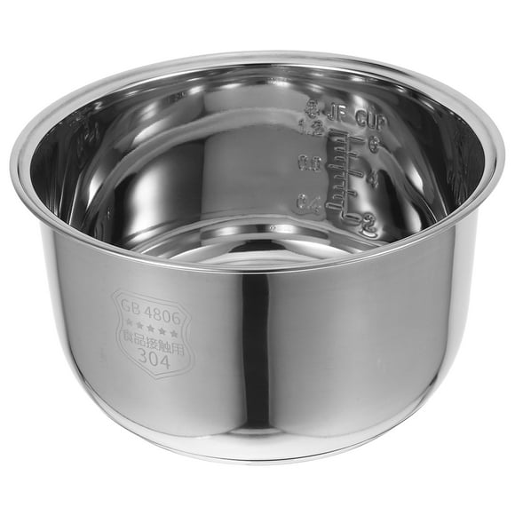 BRIGHTFUFU Olla interior arrocera de acero inoxidable con revestimiento cero Olla interior universal compatible con varias marcas Calentamiento más rápido y distribución uniforme del calor 3L