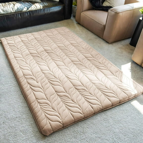 Japanese Floor Mattress Futon Mattress Queen Size, Thicken Roll Up Tatami Mat with 100% Cotton Washable Cover, Portable & Foldable Floor Bed Mattress for Sleeping, Dormitory, Adult Kids