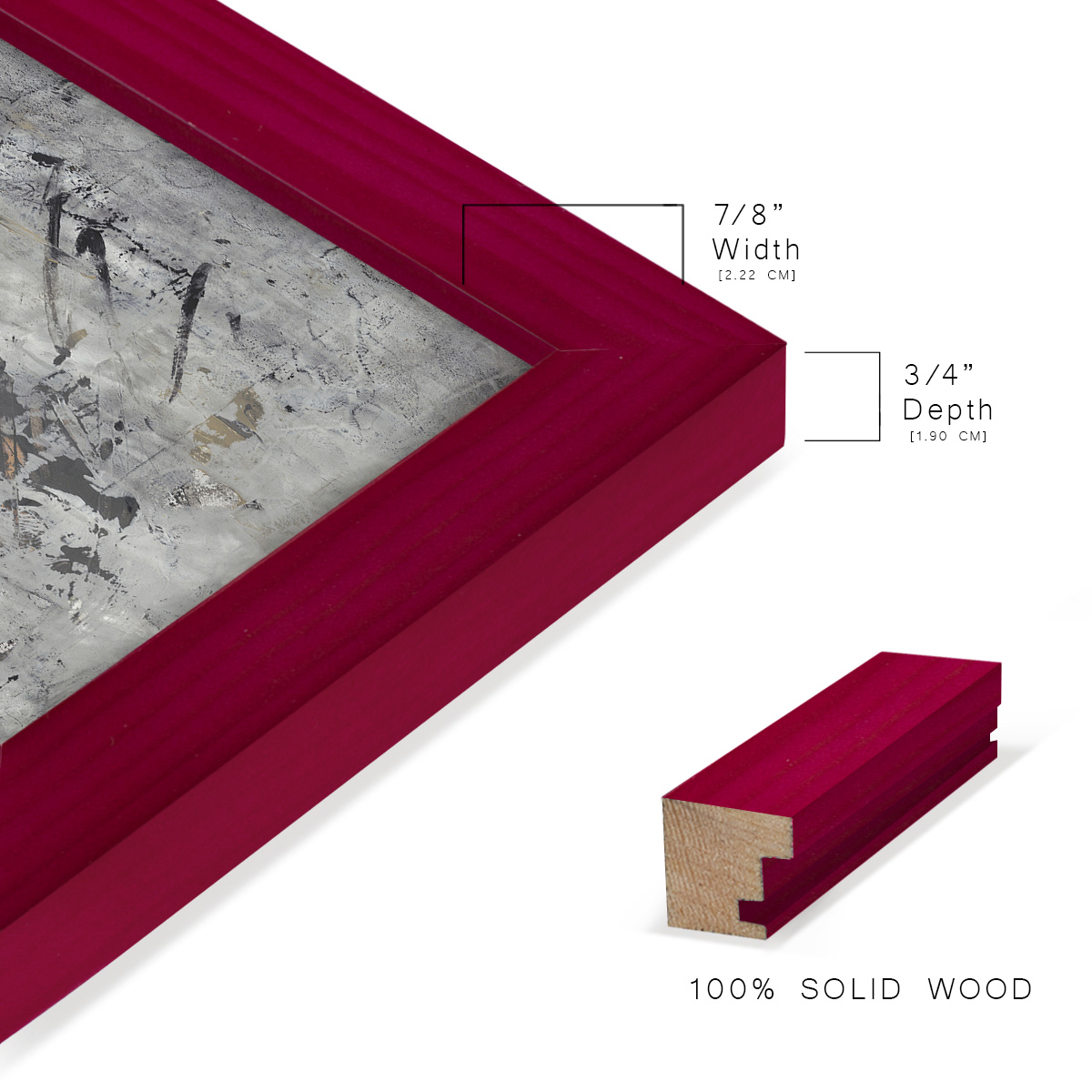 Ancient Marks II - Framed Print w/glass - Cherry Red