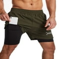 thumbnail image 3 of Men Sports Short Trousers  Casual Quick Drying Sweatpants with Inner Layer Elastic Waist Drawstring Shorts, 3 of 6