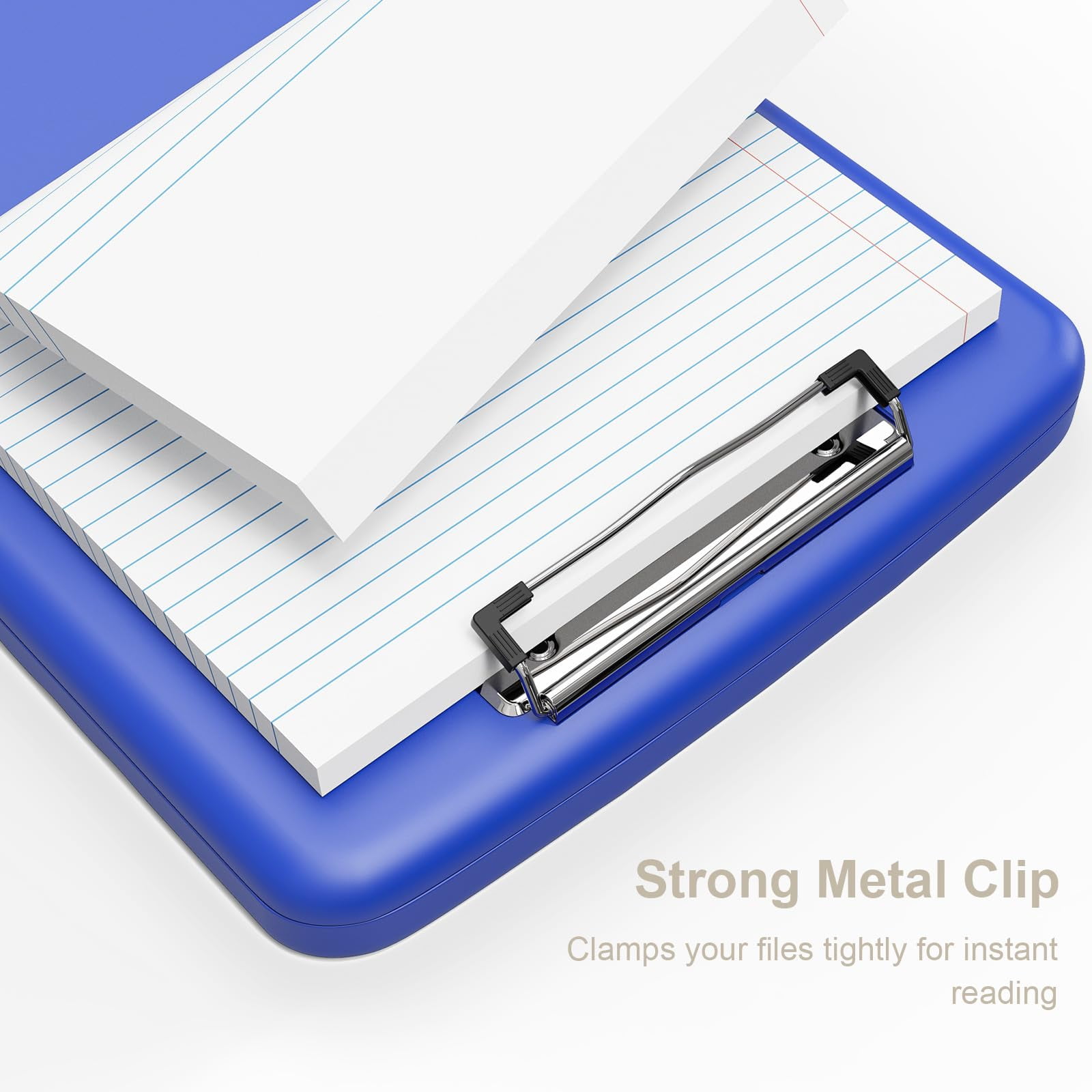 Clipboard with Storage, 8.5 x 11 Organization Box with Pen Holder and A4 Legal Paper Folder, Folio & Side-Opening, Low Profile Clip,for Nurses,Teachers, Size 14 x 9.6 x 1.2 in