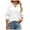 White, variant on NJGRAE Asymmetrical Tops for Women Petite V Neck T-Shirts Spring and Summer V Neck Lace Three Quarter Sleeve Loose Top T Shirt for Women Cropped Casual Summer Top Xxl