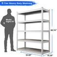 thumbnail image 6 of REIBII 5 Tier Storage Shelves Unit Metal Shelving 33.85"L x 15.35"W x 65.74"H ,White, 6 of 9