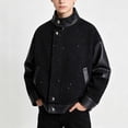thumbnail image 2 of ShomPort Boys Biker Jackets Trendy Leather Loose Collar Zip up Outerwear Long Sleeve Coats 1-13 Years, 2 of 7