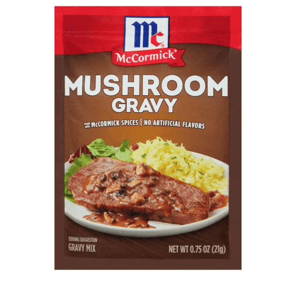 No Artificial Flavors Mushroom Gravy Mix, 0.75 oz Envelope McCormick No Artificial Flavors Mushroom