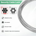 thumbnail image 2 of Uxcell 2-Pack Candado de Cable de Seguridad, 3.28FT Cable de Acero Recubierto para Equipaje con Doble Bucle [Transparente], 2 of 6