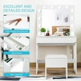 thumbnail image 5 of SPECSTAR Makeup Vanity Set with 12 Light Bulbs, Makeup Dressing Table with Lighted Mirror and Large Drawer, White, 5 of 8