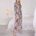 thumbnail image 3 of Picia Cute Donuts Pattern Women’s Long-Sleeve Sleepwear Set - Soft 2-Piece Loungewear with Pockets, Comfy PJs for Relaxing Nights-Large, 3 of 7