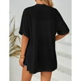 thumbnail image 5 of Luxalzxs Thin Cardigans for Women Lightweight Summer Short Sleeve V Neck Solid Color Casual Open Front Cardigan Loose Beach Cover Up, 5 of 5