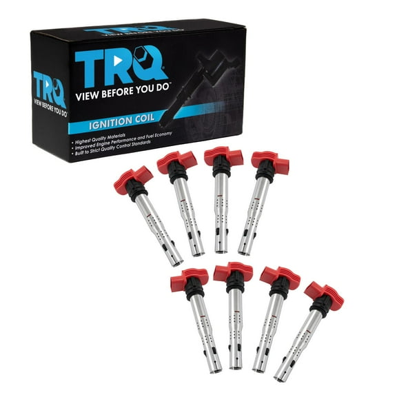 TRQ Engine Spark Ignition Coil Direct Fit Set of 8 for Audi Volkswagen ICA64509 Fits select: 2007-2012 AUDI A8, 2007-2009 AUDI Q7