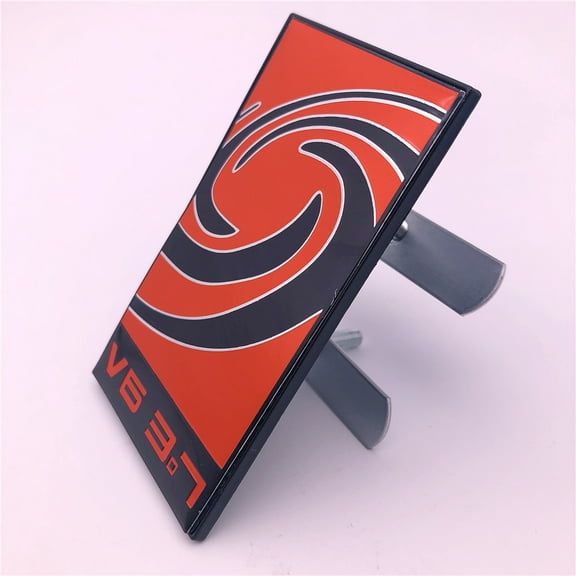 1PC New Custom Red Black Cyclone V6 3.7 Design Pattern Metal Badge Car Front Grille Emblem with Screws
