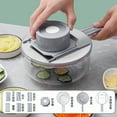 thumbnail image 1 of Trancheuse de Légumes Ronde Compacte en Acier Inoxydable Gris-Vert : Outil de Cuisine Multifonctionnel pour Lanières de Pommes de Terre, Râpes, Tranches et Coupures de Fleurs – Idéale pour Usage Domestique, Dîners en Famille et Grands Événements –, 1 of 6