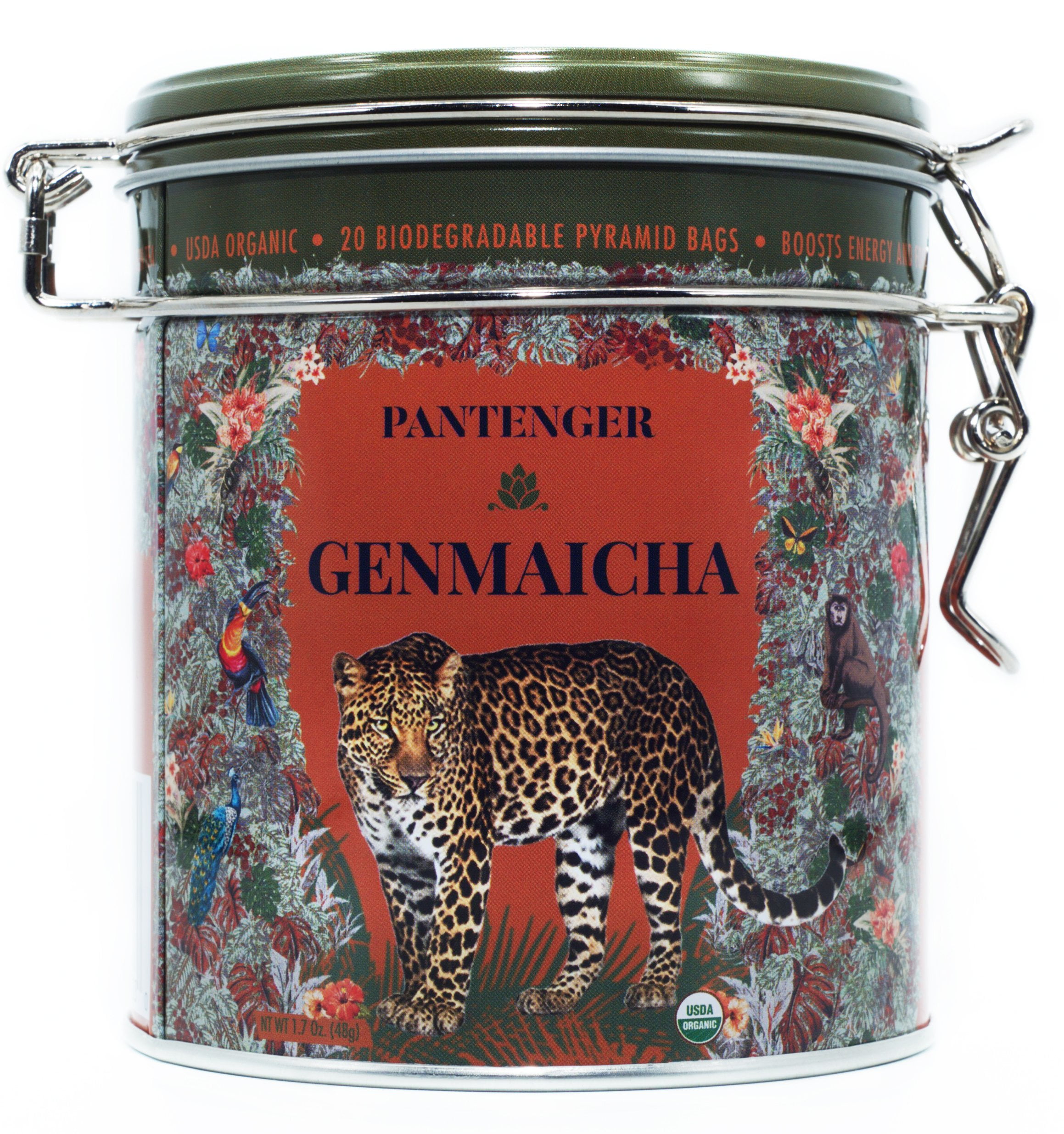 Pantenger Organic Genmaicha. 20 Pyramid Bags. Each Bag Allows Up To 3 Infusions. Japanese Green Tea with Roasted Rice