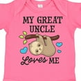 thumbnail image 4 of Inktastic My Great Uncle Loves Me with Sloth and Hearts Boys or Girls Baby Bodysuit, 4 of 5