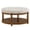 Ivory, variant on S-HOME Large Round Upholstered Tufted Linen Ottoman Coffee Table, Large Footrest Ottoman with Wood Shelf Storage, Linen