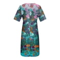 thumbnail image 4 of SMihono Robe d'Été Grande Taille pour Femmes 2023 à Col en V à Manches Courtes Robe Imprimée Robe Décontractée avec Poches, 4 of 4