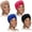 Pure Black Blue Pink, variant on Minzimin 4 Pieces African Headwrap Turban for Black Women Hair Bonnet Hair Wrap Head Scarf Headwrap Hat