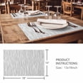 thumbnail image 3 of Placemats Set of 8, Gray Lines Woven Placemat, Linen Place Mats for Kitchen/Dining Tables, Vintage Wave Stripes Texture Simple Washable Table Mats for Party, 3 of 8