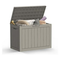 45 Gallon Outdoor Storage Box, Resin Waterproof, Storage Chest for Outside Patio Furniture Cushions, Pool Supplies, Garden Tools, UV Resistant and Weatherproof, Greige