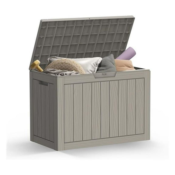 45 Gallon Outdoor Storage Box, Resin Waterproof, Storage Chest for Outside Patio Furniture Cushions, Pool Supplies, Garden Tools, UV Resistant and Weatherproof, Greige