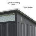 thumbnail image 6 of 8' x 6' FT Outdoor Storage Shed, Metal Garden Shed with Transparent Panel Window, Heavy-Duty Weather Resistant for Backyard Garden, Dark Gray, 6 of 7