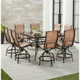 thumbnail image 5 of Hanover Monaco 9-Piece Counter-Height Outdoor Dining Set with 8 Sling Swivel Chairs and a 60-In. Square Glass-Top Table, 5 of 6