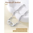 thumbnail image 6 of FindChic Handcuff Ankle Bracelets for Women Silver Anklets 8.5" Adjustable Ankle Chain Birthday Graduation Jewelry Gifts Her Mom Wife Lady Adults Age Ideas, 6 of 8
