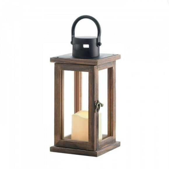 Lodge Lanterne en Bois avec Bougie Led