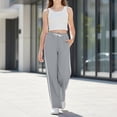 thumbnail image 4 of Girls Baggy Sweatpants Straight Leg Drawstring Athletic Pants Elastic Waist Striped Joggers Loose Soft Stretchy Trousers, 4 of 7