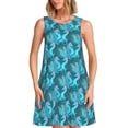 thumbnail image 1 of Vsdgher Robes d'Été Imprimé Hippocampe pour Femmes Robe de Plage Décontractée Col en U Sans Manches Robe d'Été Ample avec Poche, 1 of 7