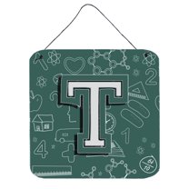Carolines Treasures CJ2010-TDS66 Letter T Back to School Initial Wall or Door Hanging Prints 6HX6W multicolor