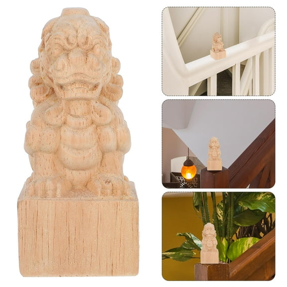 Pretyzoom Curtain Rod Ends Screw Post Finial Wood Khaki 1Pcs