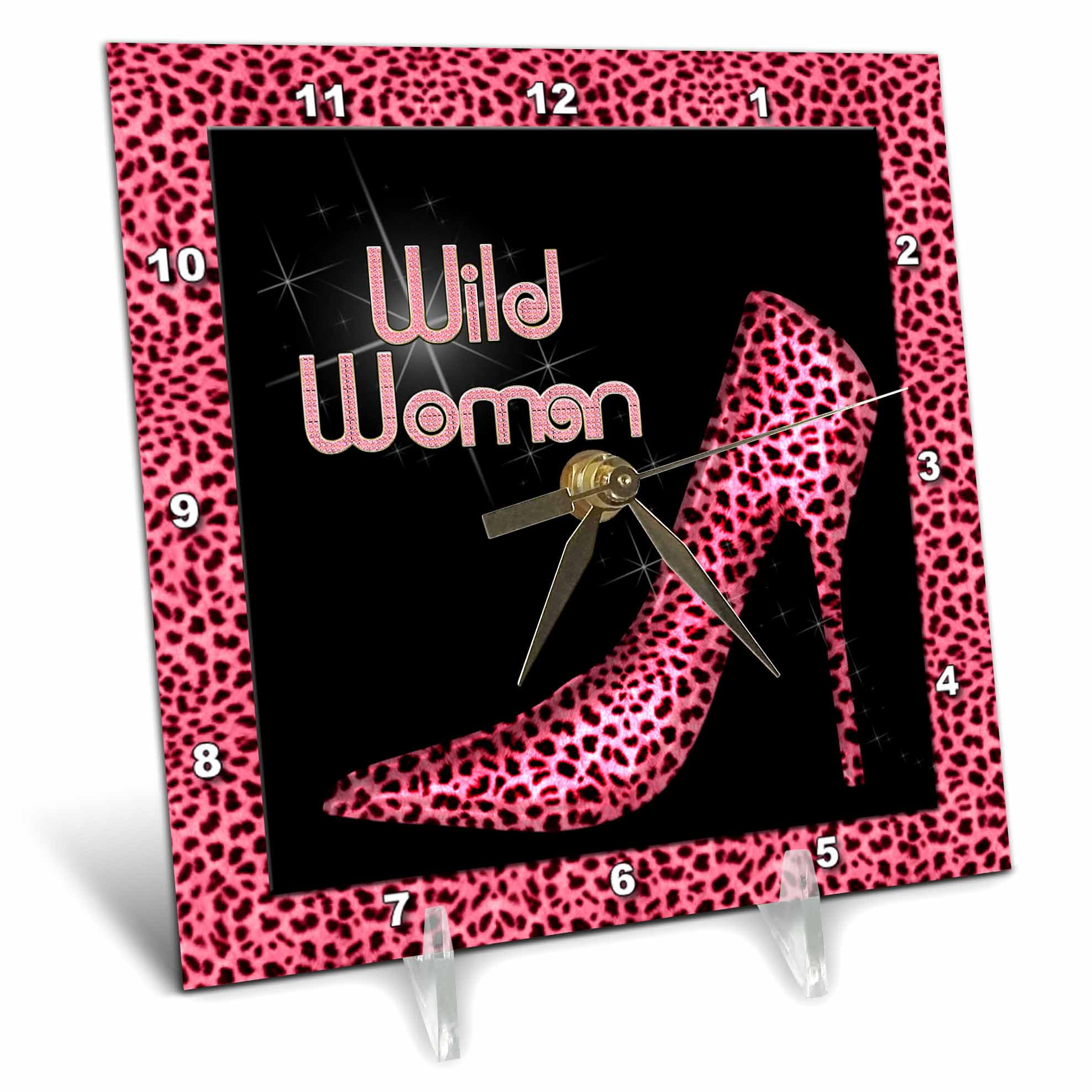 3dRose Queen of The Cats Desk Clock 6 x 6 Pink