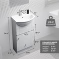 thumbnail image 3 of Mahayla Small Bathroom Vanity Sink Cabinet Vitreous China Sink Comes w/Faucet and Drain Assembly Required Install Hardware Included Renovators Supply, 3 of 18