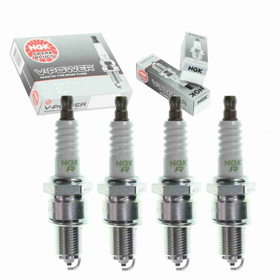 4 pc NGK V-Power Spark Plugs compatible with Toyota Pickup 1.9L 2.0L 2.2L 2.4L L4 1970-1995