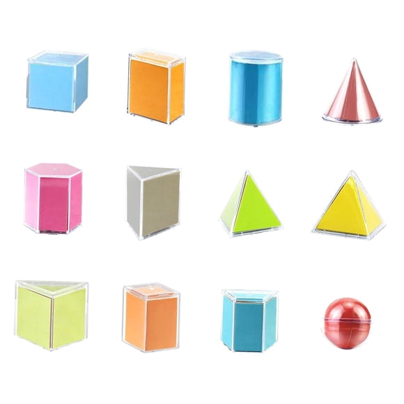 Tachiuwa 3D Geometric Shapes Montessori Learning Toys for Babies Home School Supplies 12 geometries